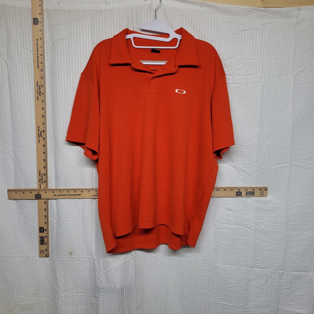 Oakley Mens XL Orange Short Sleeve Golf Polo Shirt Performance Activewear